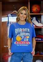 Charlie Hustle Kansas Jayhawks Border Showdown Short Sleeve T Shirt