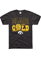 Charlie Hustle Iowa Hawkeyes Black Tourney and Gold Short Sleeve Fashion T Shirt