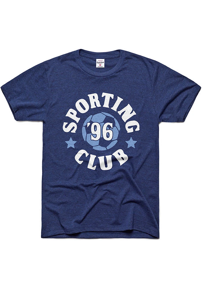 Charlie Hustle SPORTING Kansas City Navy Blue CLUB Short Sleeve Fashion T Shirt