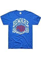 Charlie Hustle Kansas Jayhawks Blue Tourney Beware Of The Phog Short Sleeve Fashion T Shirt
