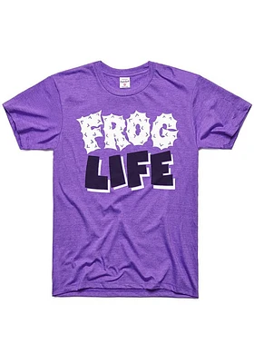 Charlie Hustle TCU Horned Frogs Purple Tourney Frog Life Short Sleeve Fashion T Shirt