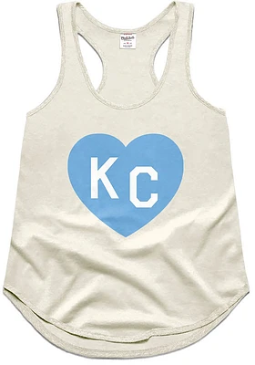 Charlie Hustle Kansas City Womens White KC Heart Tank Top