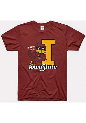Charlie Hustle Iowa State Cyclones Cardinal Vintage Logo Short Sleeve Fashion T Shirt