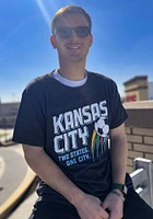 Charlie Hustle Sporting Kansas City Charcoal Two States Short Sleeve Fashion T Shirt