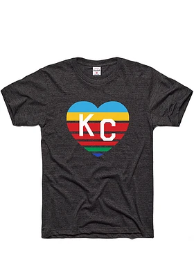 Charlie Hustle Sporting Kansas City Charcoal Vintage Heart Short Sleeve Fashion T Shirt