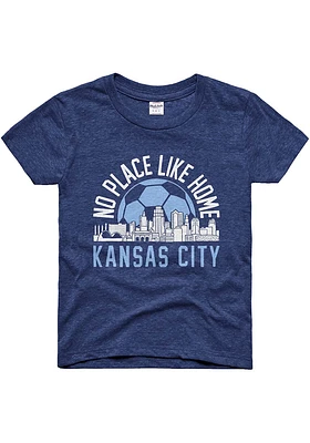 Charlie Hustle Sporting Kansas City Youth Navy Blue No Place Like Home Short Sleeve Fashion T-Shir..