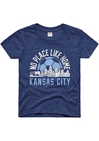 Charlie Hustle Sporting Kansas City Youth Navy Blue No Place Like Home Short Sleeve Fashion T-Shir..