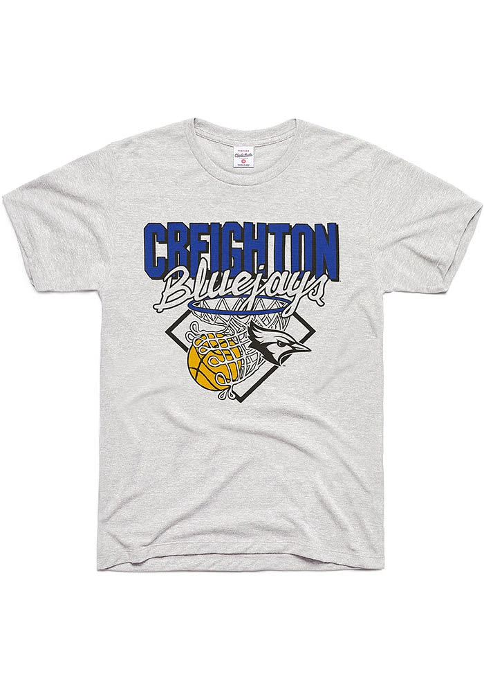Charlie Hustle Creighton Bluejays Ash Nothin But Net Short Sleeve Fashion T Shirt