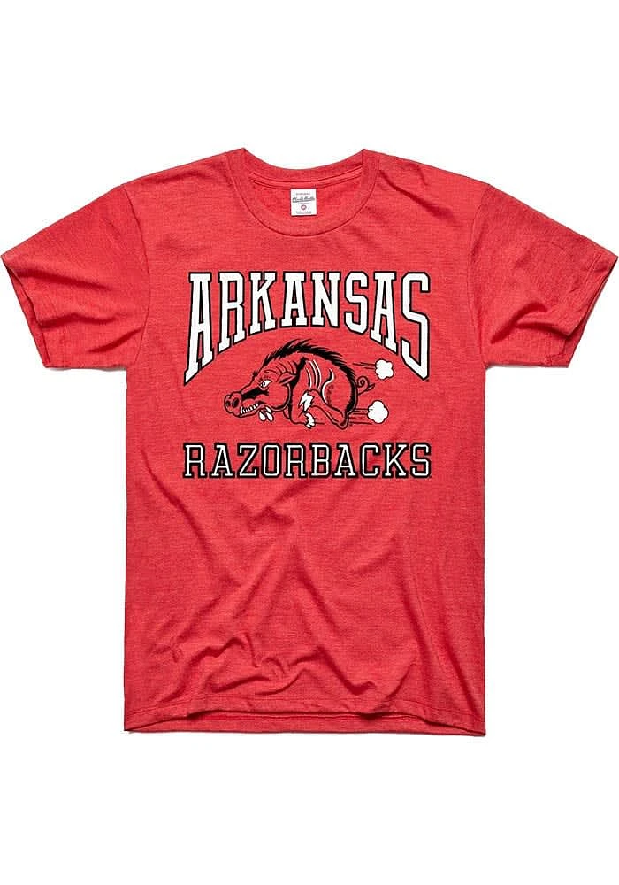 Charlie Hustle Arkansas Razorbacks Red Racing Razorback Short Sleeve Fashion T Shirt