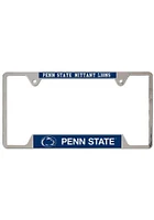 Penn State Nittany Lions Silver Chrome License Plate Frame - Navy Blue