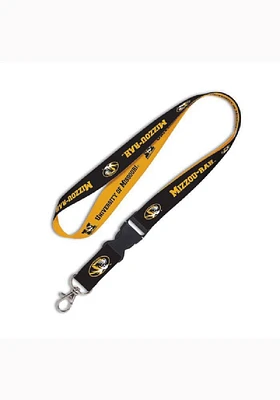 Missouri Tigers 2 Color Buckle Black Lanyard - Black