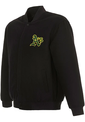 Mens Oakland Athletics Reversible Wool Heavyweight Jacket - Black