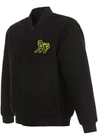 Mens Oakland Athletics Reversible Wool Heavyweight Jacket - Black