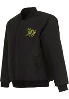 Mens Oakland Athletics Reversible Wool Heavyweight Jacket - Black