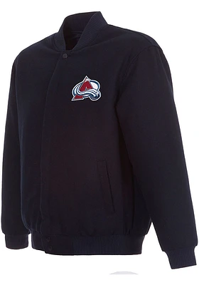 Mens Colorado Avalanche Reversible Wool Heavyweight Jacket - Navy Blue