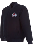 Mens Colorado Avalanche Reversible Wool Heavyweight Jacket - Navy Blue