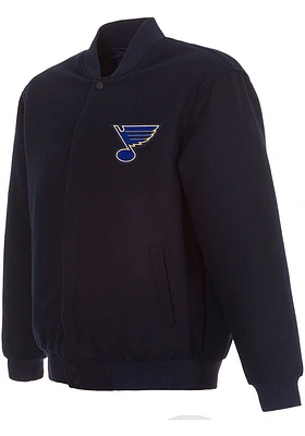Mens St Louis Blues Reversible Wool Heavyweight Jacket - Navy Blue