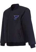 Mens St Louis Blues Reversible Wool Heavyweight Jacket - Navy Blue
