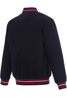 Mens Atlanta Braves Reversible Wool Heavyweight Jacket - Navy Blue