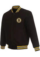 Mens Boston Bruins Reversible Wool Heavyweight Jacket - Black