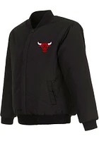 Mens Chicago Bulls Reversible Wool Heavyweight Jacket - Black