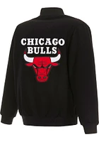 Mens Chicago Bulls Reversible Wool Heavyweight Jacket - Black