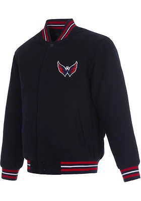 Mens Washington Capitals Reversible Wool Heavyweight Jacket - Navy Blue