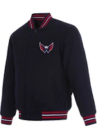 Mens Washington Capitals Reversible Wool Heavyweight Jacket - Navy Blue