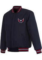 Mens Washington Capitals Reversible Wool Heavyweight Jacket - Navy Blue