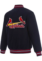 Mens St Louis Cardinals Reversible Wool Heavyweight Jacket - Navy Blue