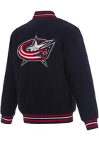 Columbus Blue Jackets Mens Navy Reversible Wool Heavyweight Jacket