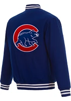 Mens Chicago Cubs Reversible Wool Heavyweight Jacket - Blue