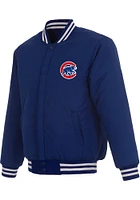 Mens Chicago Cubs Reversible Wool Heavyweight Jacket - Blue