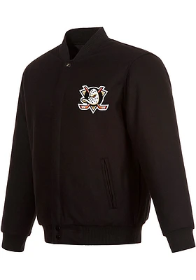 Mens Anaheim Ducks Reversible Wool Heavyweight Jacket - Black