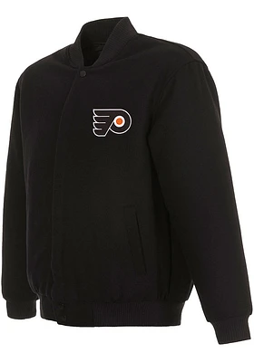 Mens Philadelphia Flyers Reversible Wool Heavyweight Jacket - Black