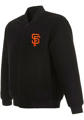 Mens San Francisco Giants Reversible Wool Heavyweight Jacket - Black