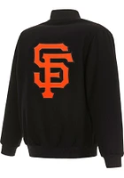 Mens San Francisco Giants Reversible Wool Heavyweight Jacket - Black