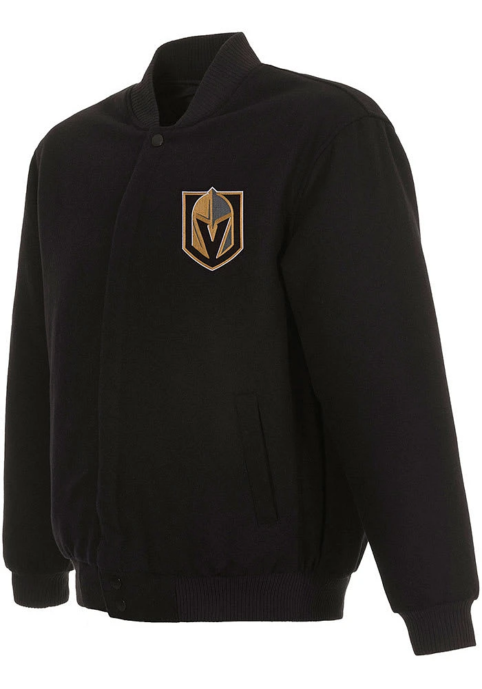 Mens Vegas Golden Knights Reversible Wool Heavyweight Jacket - Black