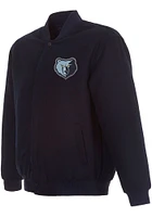 Mens Memphis Grizzlies Reversible Wool Heavyweight Jacket - Navy Blue