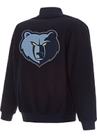 Mens Memphis Grizzlies Reversible Wool Heavyweight Jacket - Navy Blue