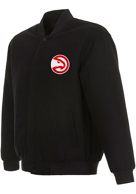 Mens Atlanta Hawks Reversible Wool Heavyweight Jacket - Black