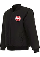 Mens Atlanta Hawks Reversible Wool Heavyweight Jacket - Black