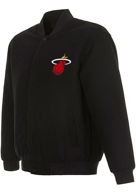 Mens Miami Heat Reversible Wool Heavyweight Jacket - Black