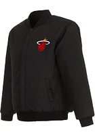 Mens Miami Heat Reversible Wool Heavyweight Jacket - Black