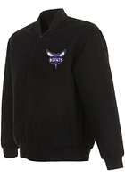 Mens Charlotte Hornets Reversible Wool Heavyweight Jacket - Black