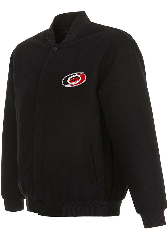 Mens Carolina Hurricanes Reversible Wool Heavyweight Jacket - Black