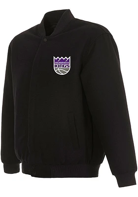 Mens Sacramento Kings Reversible Wool Heavyweight Jacket - Black