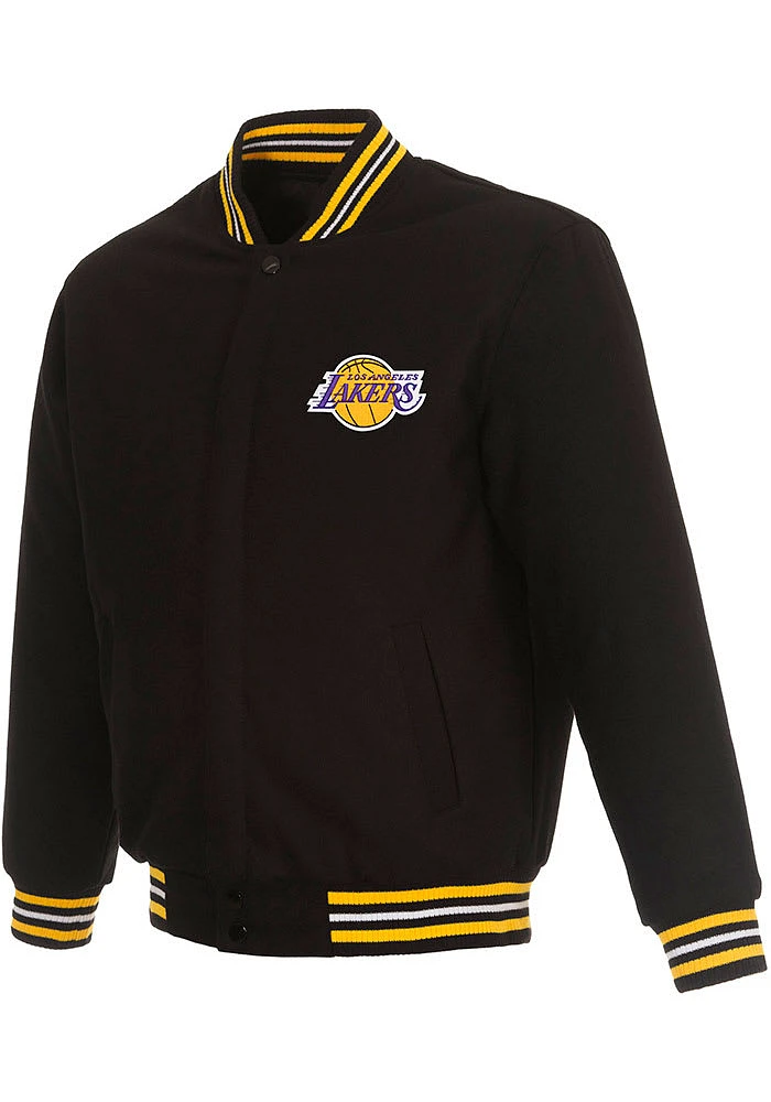 Mens Los Angeles Lakers Reversible Wool Heavyweight Jacket - Black