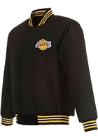 Mens Los Angeles Lakers Reversible Wool Heavyweight Jacket - Black