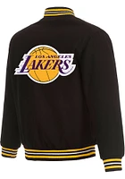 Mens Los Angeles Lakers Reversible Wool Heavyweight Jacket - Black